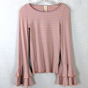 FREE PEOPLE DOUBLE BELL SLEEVE TOP